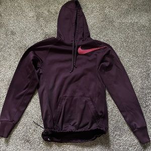Nike Maroon Hoodie with Pink Swoosh